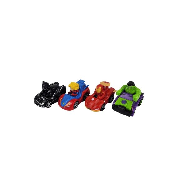 Marvel Super Hero Adventures Pull Back & Go Lot of 4 Ironman Black Panther - Picture 1 of 8